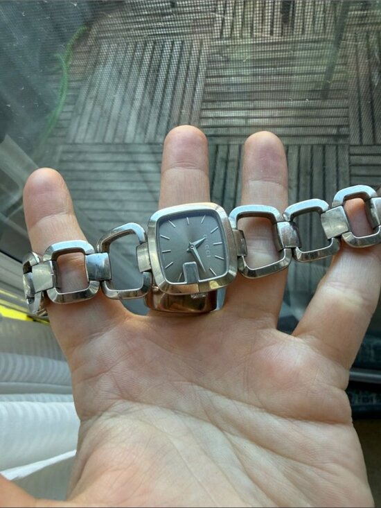 GUCCI Authentic G Brown Stainless Steel Dial Watch 6 inches